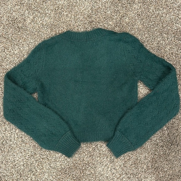 Free People Celeste Cardi Sweater Top in Uncut Emerald Small - Picture 9 of 9